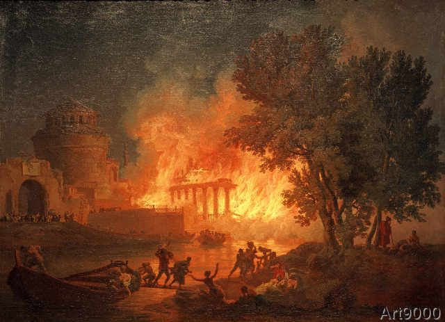  8. Cháy rụi vào năm 83 TCN. Những cuốn sách gốc bị thiêu rụi trong một vụ hỏa hoạn tại đền Jupiter vào năm 83 TCN. Sau đó, người La Mã đã cố gắng thu thập các bản sao từ khắp nơi trong thế giới Hy Lạp và La Mã. Ảnh: Pinterest.