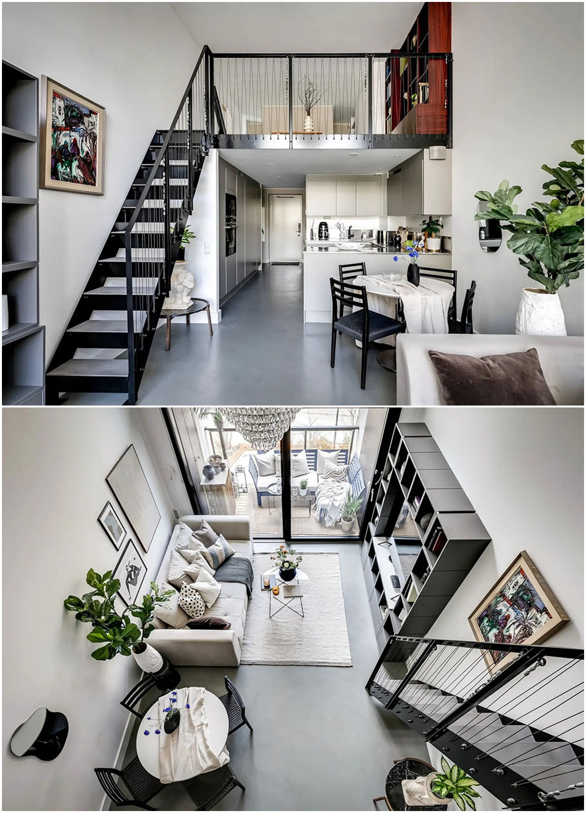 Can ho gac xep gay an tuong voi phong cach cong nghiep hien dai