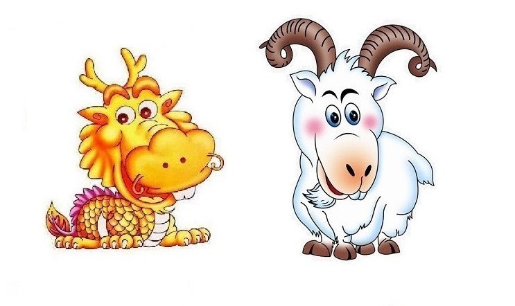 Rồng và Dê. Sự kết hợp giữa con giáp Rồng và Dê là cặp đôi ngọt ngào nhất, chúng phát triển dựa vào nhau, con giáp Dê tốt bụng còn con giáp Rồng thì độc đoán. 