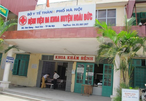 Bệnh viện Đa khoa Hoài Đức nơi xảy ra vụ nhân bản xét nghiệm.