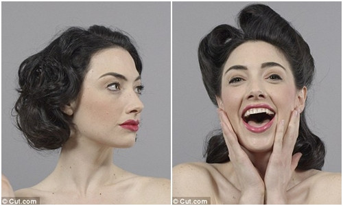 Kiểu tóc những năm 1930 và 1940 lấy cảm hứng từ các ngôi sao Hollywood như Bette Davis và Rita Hayworth.