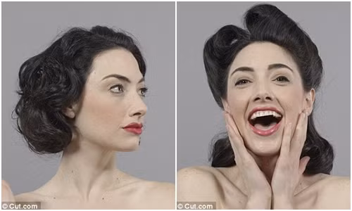 Kiểu tóc những năm 1930 và 1940 lấy cảm hứng từ các ngôi sao Hollywood như Bette Davis và Rita Hayworth.