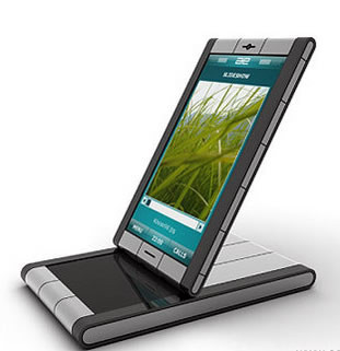 Khái niệm điện thoại này có một cơ chế trượt tuyệt vời với hệ thống trượt để bảo vệ 2 màn hình trên máy. Màn hình có chế độ trượt lên và xuống và đặc biệt hơn khi nó có thể dựng thẳng lên để trở thành khung ảnh hay chiếc đồng hồ điện tử.