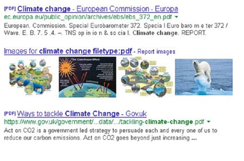  Tìm kiếm một định dạng file cụ thể. Nếu bạn chỉ muốn tìm thấy thông tin thuộc một kiểu file nhất định, bạn có thể dùng cú pháp <từ khóa> filetype:<loại file>.