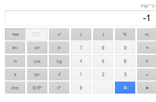  Máy tính. Ngoài việc giúp tính toán những phép tính thông thường, Google còn có thể tính toán những hàm logarit phức tạp, các hàm với sin, cos hay thậm chí công cụ tìm kiếm này còn biết cả những hằng số nổi tiếng như e và pi. Đặc biệt, Google còn có thể giúp bạn đổi số ra hệ nhị phân.