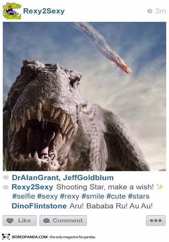 Những chú khủng long hẳn chưa biết được điều gì tồi tệ sắp đến với mình khi một thiên thạch rơi xuống Trái đất.