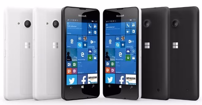  Microsoft Lumia 550 (giá tham khảo: 3 triệu). Microsoft Lumia 550 là một trong những model đầu tiên trên thế giới chạy hệ điều hành Windows 10. Model này được định vị trong phân khúc giá rẻ với cấu hình cơ bản cho những người mới dùng smartphone. Lumia 550 sử dụng màn hình 5 inch độ phân giải 720 x 1.280 pixel. Máy chạy trên chip xử lý Snapdragon 210 tốc độ 1 GHz, có tích hợp LTE, RAM 1 GB, bộ nhớ trong 8 GB. Lumia 550 dùng camera chính 5 megapixel, có đèn flash và camera selfie 2 megapixel, pin 1.950 mAh.