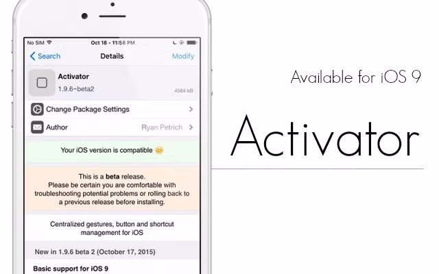 Những ai khó chịu với nút home ảo, có thể cài Activator, phần mềm giúp giảm tải công việc của nút home bằng cách tạo ra cách hành động nhanh. Tuy nhiên việc cài đặt Activator khá khó và công phu.