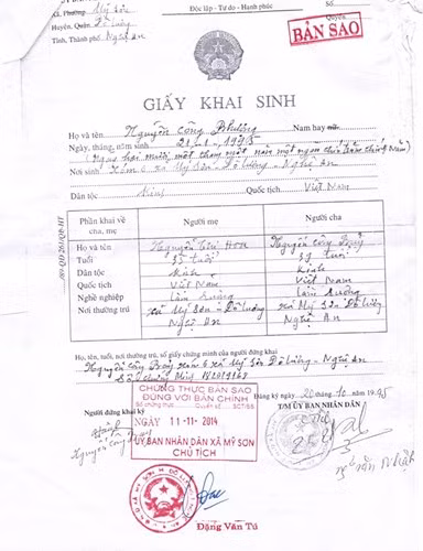 Ngoài ảnh chụp học bạ, những tấm hình chụp, bản sao giấy khai sinh, hộ khẩu của Công Phượng và gia đình cũng trở thành bằng chứng xác đáng phủ nhận nghi ngờ Công Phượng gian tuổi.