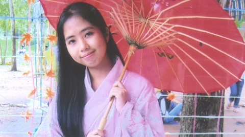 Tôn Nữ Tường Vy trong chuyến đi đến Nhật Bản.