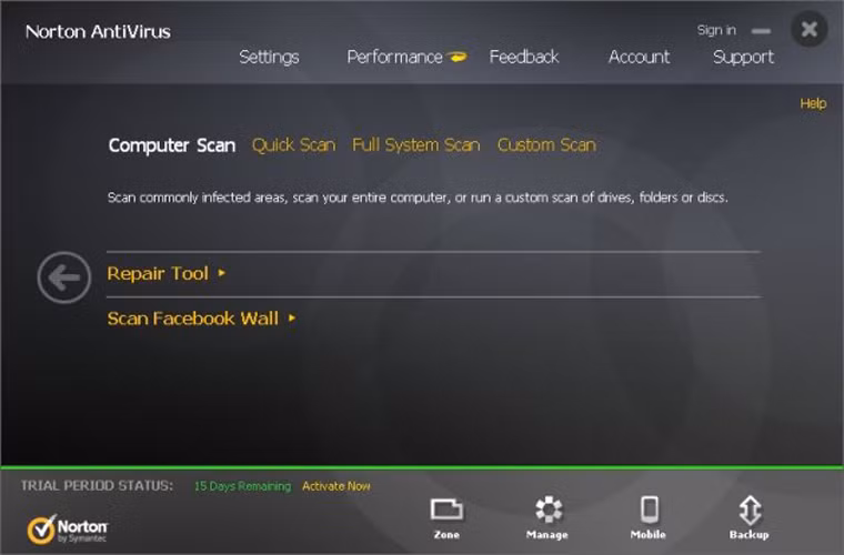 Phần mềm diệt virus: Norton Antivirus. Windows là hệ điều hành phổ biến nhất trên thế giới, và vì vậy đây cũng là hệ điều hành thường xuyên bị tấn công nhất. Do vậy, hãy học cách tự bảo vệ mình bằng cách trang bị những phần mềm diệt virus đáng tin cậy, chẳng hạn như Norton Antivirus. Với 1 triệu đồng, bạn đã có thể tạm yên tâm với chiếc máy tính thân yêu.