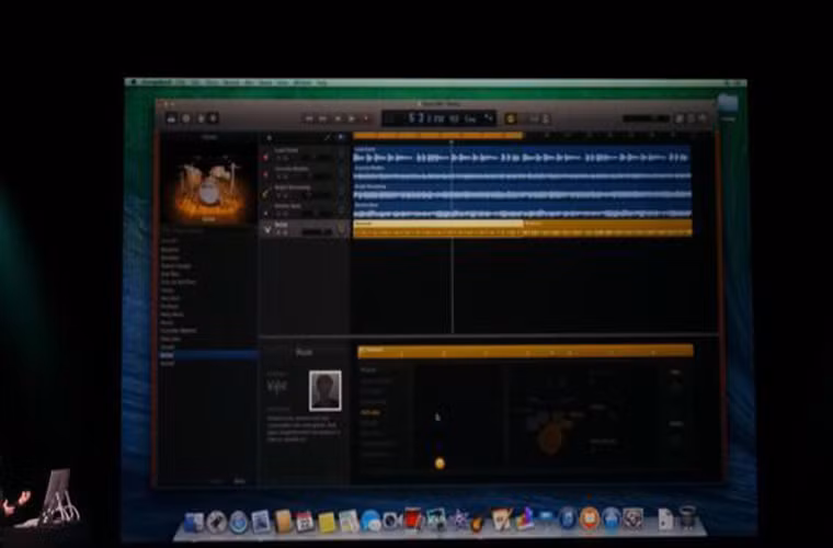 ... phiên bản mới của iMovie, hay GarageBand, Drummer...