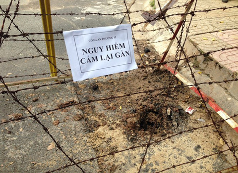 Hiện trường vụ nổ hiện đã được phong tỏa nghiêm ngặt để phục vụ công tác điều tra.