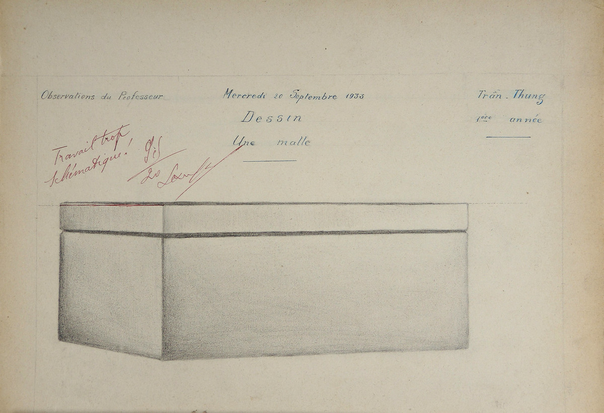 Chiếc hộp gỗ, tranh của Trần Thung, 9,5/20 điểm.