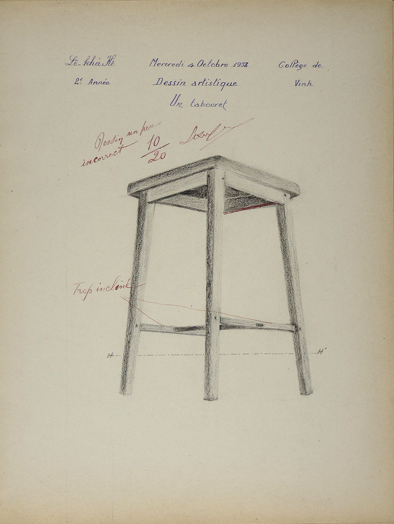 Ghế gỗ, tranh của Lê Khả Kế, 10/20 điểm.