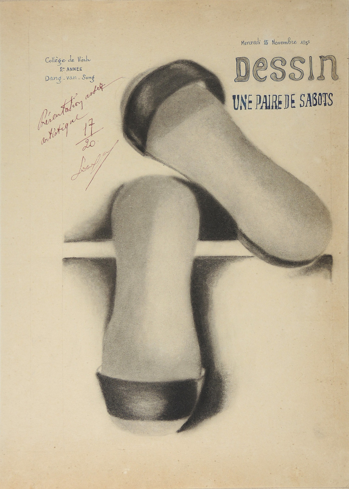 Guốc mộc, tranh của Đặng Văn Sung, 17/20 điểm.