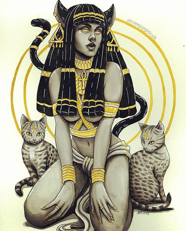 Theo truyền thuyết nữ thần Bastet là con gái của thần mặt trời Ra, được biết đến với danh hiệu "Con mắt của thần Ra". Vào thời kỳ Cựu vương quốc thì bà lại được xem là con của Atum.