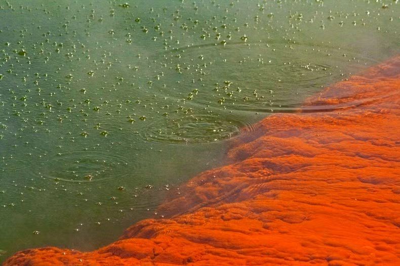 Cái tên Hồ Sâm banh xuất phát từ hiện tượng khí carbon dioxide tuôn ra liên tục, tương tự như một ly rượu sâm banh đang sủi bọt.