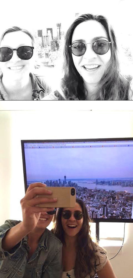 Đôi bạn này khoe ảnh đang du ngoạn New York nhưng thực ra là du ngoạn tại nhà.