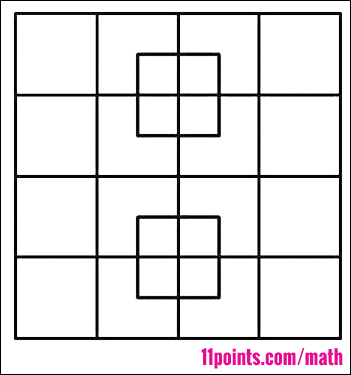 Lời giải cho câu đố đếm số hình vuông trong hình vẽ này có lẽ phụ thuộc vào trình độ của các em học sinh chứ không phải chỉ có một đáp án đúng duy nhất.