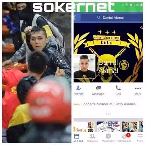 Một thành viên cốt cán được nhận diện của nhóm IJF đã đánh các cổ động viên Việt Nam trên sân Shah Alam.