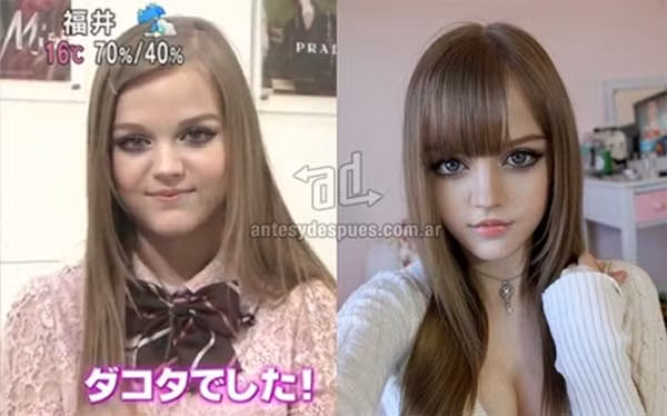 Dakota Rose là một trong những nàng búp bê sống nổi danh nhất trên internet. Cô có hàng triệu người yêu thích trên blog dạy trang điểm và làm đẹp của mình. Quả thật, trang điểm và công nghệ chỉnh sửa ảnh đã làm nên kỳ tích.