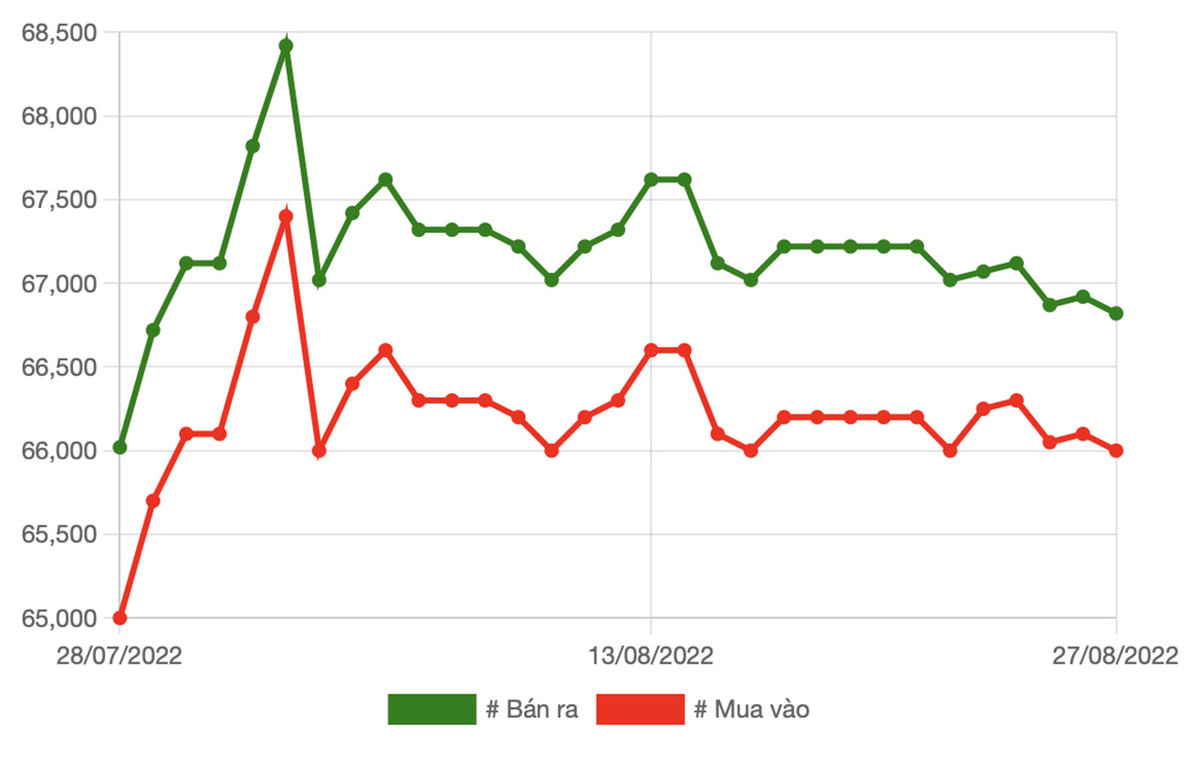 Gia vang hom nay 28/8: Vang giam khong phanh, ca tuan gay soc