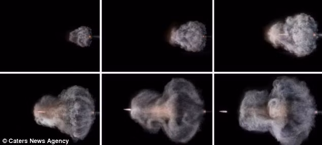 Kuuapaa gắn camera trên bộ phận bắn của súng, sau đó tính toán chính xác hướng đi của viên đạn để chụp lại khoảnh khắc đó.