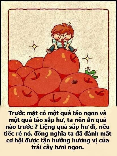 Đừng tiếc rẻ những gì đã hư, những gì đã qua. Hãy tận hưởng hương vị tươi đẹp nhất trong cuộc sống hiện tại.