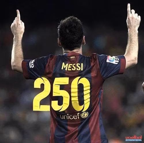 Messi đã có bàn thắng thứ 250 cho Barca tại La Liga và đang tiến rất gần danh hiệu cầu thủ ghi nhiều bàn thắng nhất tại La liga.
