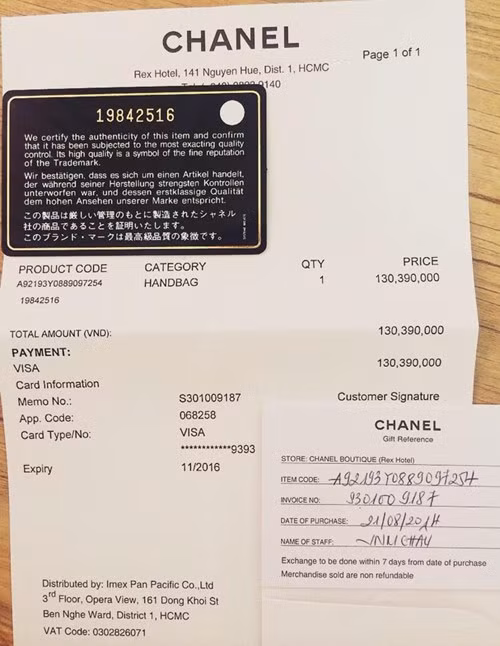 Để khẳng định hàng hiệu thật, Phương Trinh đã post hóa đơn chứng minh nhưng vẫn bị "ném đá" vì khoe khoang.