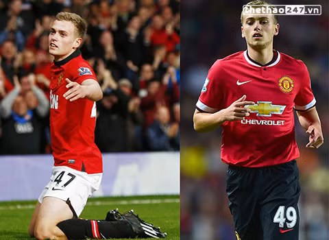 James Wilson (MU) số 47 sang 49: Xuất phát từ số áo 47 nhưng tiền đạo của MU đã bị HLV Van Gaal tịch thu số áo quen thuộc và đưa cho số 49 vì một lý do rất hài hước là theo vị HLV này thì tiền đạo là phải có số 9.