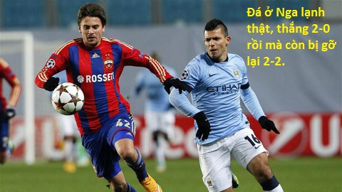 Đáng tiếc nhất là Man City đánh rơi điểm đáng tiếc trước CSKA Moscow. Khi đã dẫn trước 2-0 nhưng sau đó những phút thi đấu lỏng lẻo, nửa xanh thành Man (Man City) đã bị đội chủ nhà gỡ hòa 2-2.