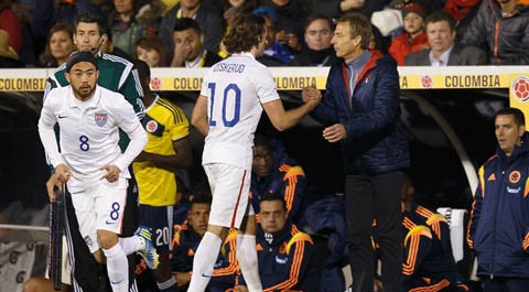 Lee Nguyễn được tung vào sân từ băng ghế dự bị trong trận gặp Colombia. Ảnh: thethao247.com