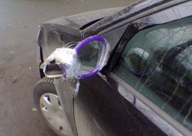 Gương xe tự chế.