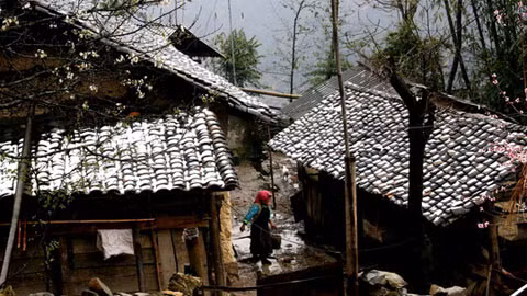 Đồng Văn (Hà Giang) quanh năm sương mù bao phủ. Những ngày nhiệt độ xuống thấp, Đồng Văn có tuyết và những bông tuyết bay lơ lửng làm nên vẻ đẹp của Đồng Văn. 