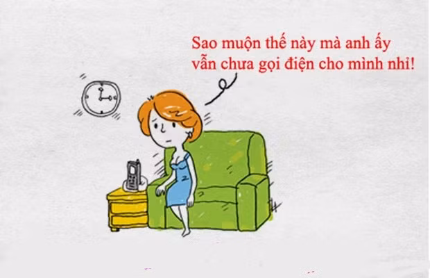 Bạn đợi chờ vì anh ấy hứa sẽ liên lạc với bạn nhưng có lẽ anh ấy chỉ nói để bạn đừng liên lạc trước cho anh ấy.