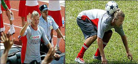 Beckham không chỉ mang đến một thương hiệu mà anh còn tặng khán giả Việt Nam những màn phô diễn kỹ thuật cùng trái bóng rất điêu luyện.