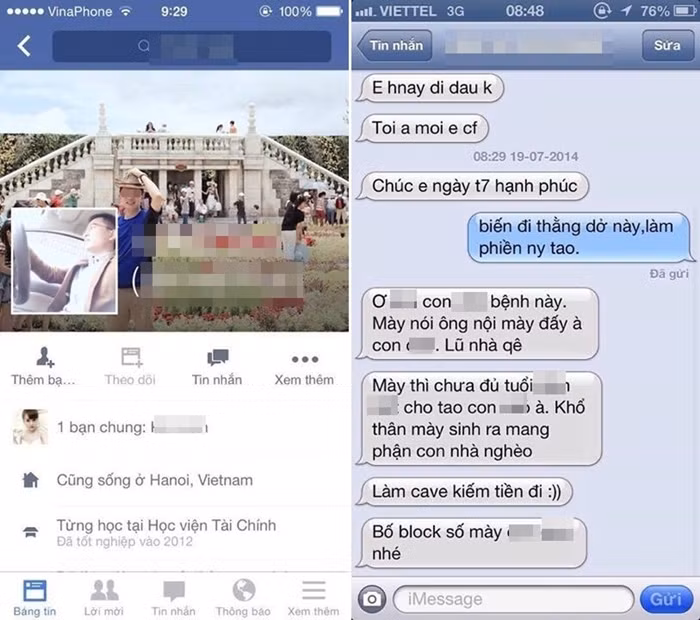 Hình ảnh thanh niên trơ tráo và đoạn đối thoại bị tung lên mạng.