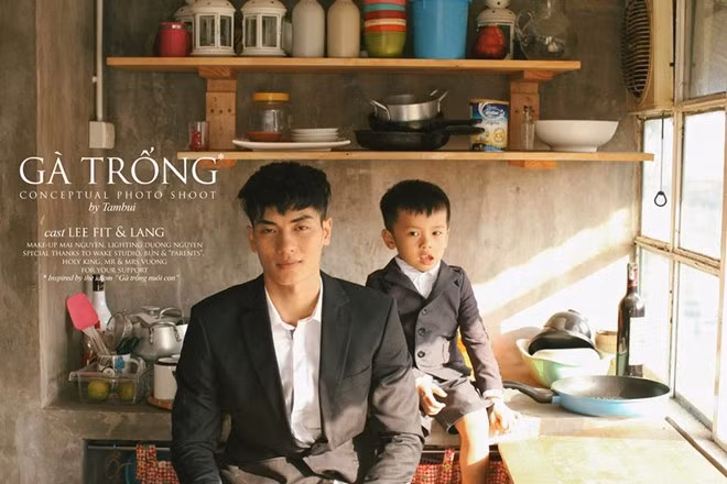 Cậu bé đóng vai con trai tên thật là Lăng đã khiến chính nhiếp ảnh gia phải ngạc nhiên vì tài diễn xuất trước ống kính của mình.