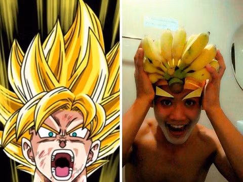 Songoku nổi tiếng được tái hiện lại chỉ bằng một...nải chuối.