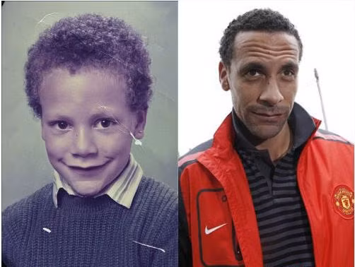 Cũng giống như Chicharito, Rio Ferdinand (QPR) cũng không khác là mấy so với khi bé. Mái tóc xoăn và chiếc miệng rộng là hình ảnh đặc biệt của cựu trung vệ của MU.