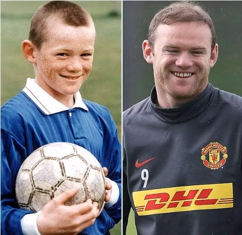 Wayner Rooney (MU) vẫn chiếc tai rộng và khuôn mặt tròn. "Gã Shrek" của MU nhìn chẳng khác xưa là mấy.