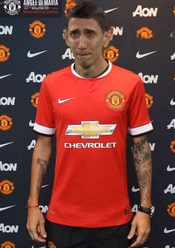 Ảnh chế trước trận đấu với MK Dons vài giờ MU đã kịp hoàn tất các thủ tục để Di Maria thi đấu cho MU với thời hạn hợp đồng là 5 năm. Nhưng với trận thua vừa qua, Di Maria đã phải 2 hàng lệ rơi.