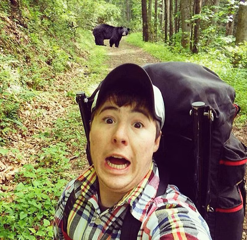 Ban quản lý khu vực South Lake Tahoe (California) đã phải yêu cầu các du khách, đặc biệt là các bạn trẻ không được mạo hiểm tính mạng chụp ảnh với loài gấu đen hoang dã. Một loài động vật hung dữ, có thể tấn công và làm chết người.