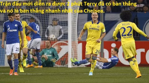 Không hiểu Terry đang làm nhiệm vụ của một trung vệ hay một tiền đạo. Chỉ cần 2 phút đầu trận là anh đã có bàn thắng.