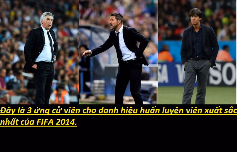 Bên cạnh các học trò, các ông thầy cũng được FIFA vinh danh tại Zurich ngày 12/01/2015. Đó là Carlo Ancelotti (Real Madrid), Simone (Atletico Madrid) và Joachim Loew (ĐTQG Đức).