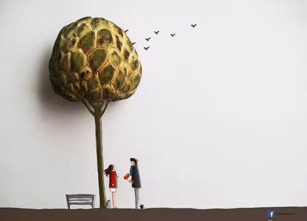 Nguyễn Quang Huy (SN 1990), theo học tại Đại học Kiến trúc được biết đến với loạt tranh từ những vật dụng đơn giản như kéo, khẩu trang, đồ bấm móng tay. Chàng 9X này có tài "hô biến" những đồ vật tưởng chừng như vô tri vô giác trở nên cực sống động trong những bức tranh của mình.