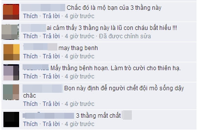Các bình luận mắng chửi không tiếc lời hành động thiếu ý thức của các thanh niên mới lớn.