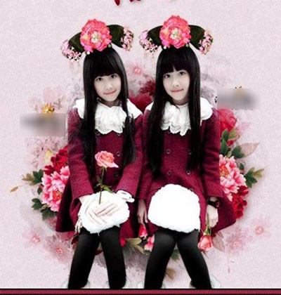 Hóa thân thành hai Cách Cách vô cùng xinh đẹp.